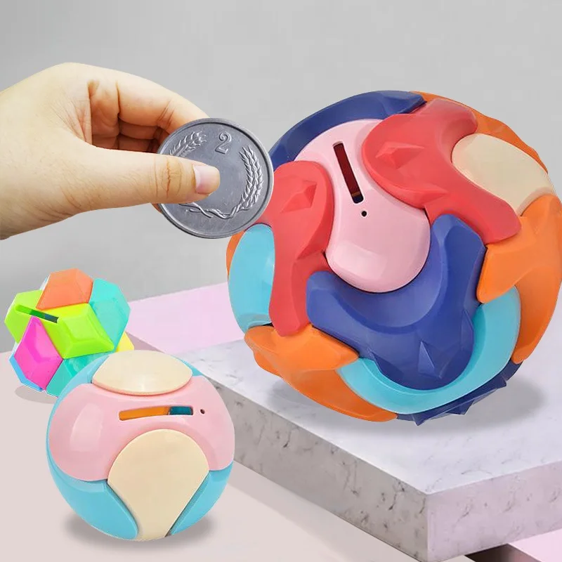 Building Block Toy Creative Ball Assembly Disassembling Toy Ball Toddler Kids Montessori Toy Piggy Bank Maze Ball
