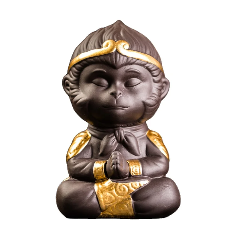 Китайская фиолетовая глина Wukong статуя кунг-фу чайный набор Обезьяна Король Чай домашний декор поднос для чая