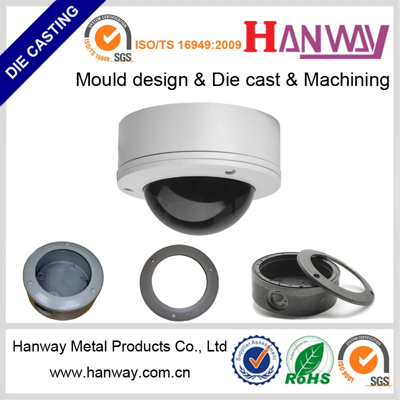 Hanway OEM High Pressure Aluminum Die Casting services Cctv Camera Housing outdoor camera housing