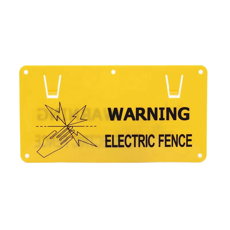 Customized plastic safety caution warning sign for electric fence energizer