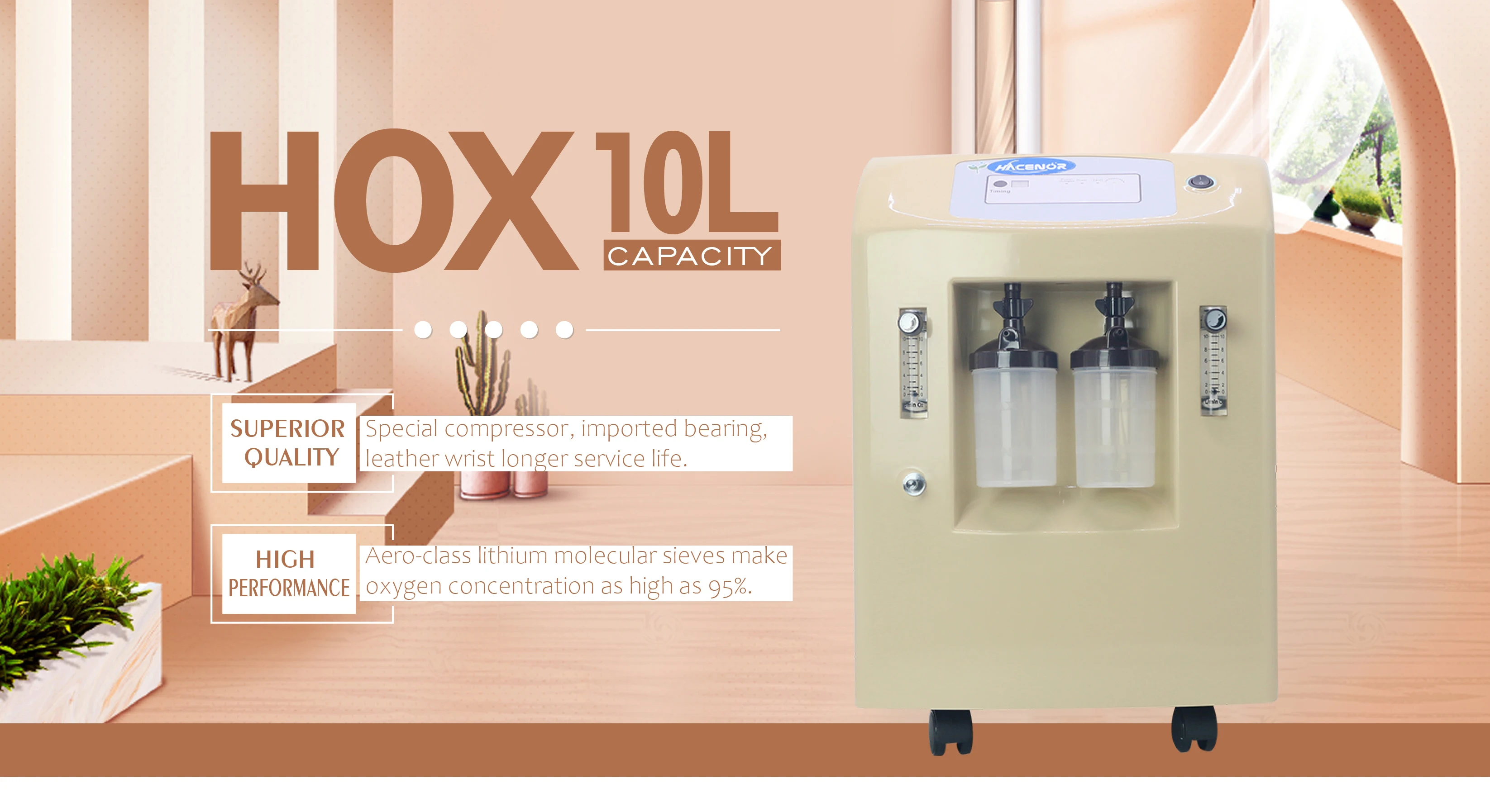 Hacenor dual flow oxygen concentrator 10l concentrator oxygen nebulizer