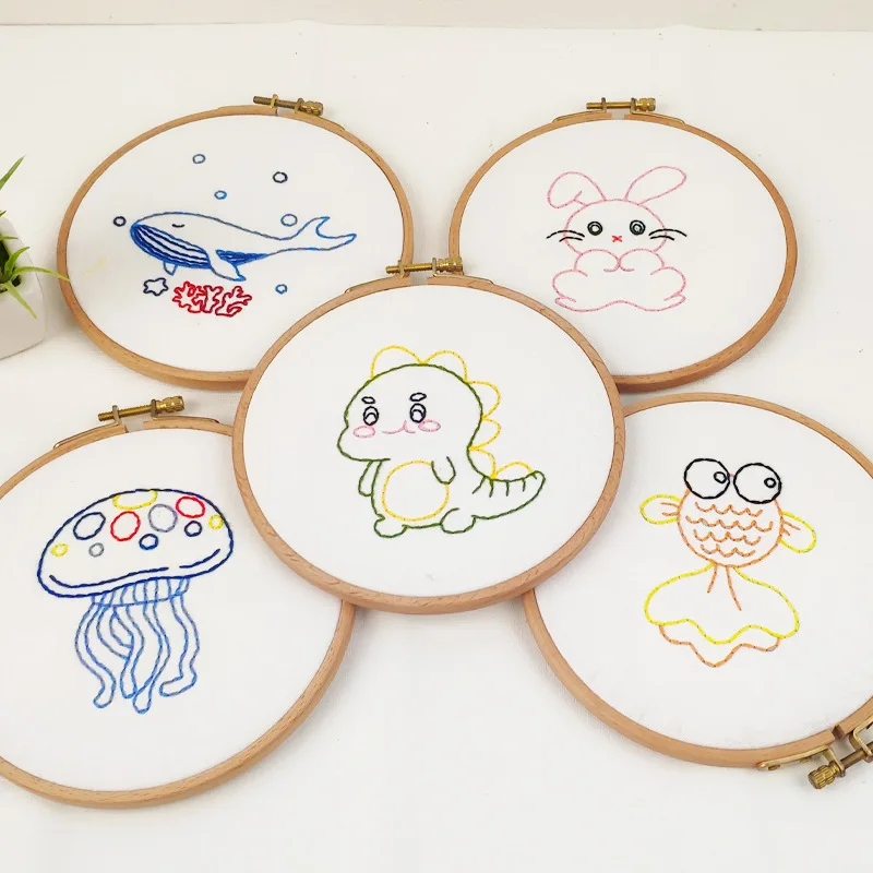 2022  DIY Embroidery Set Craft DIY Embroidery Materials Package Stitch Kits with Pattern Animals Dog Funny DIY Embroidery Set