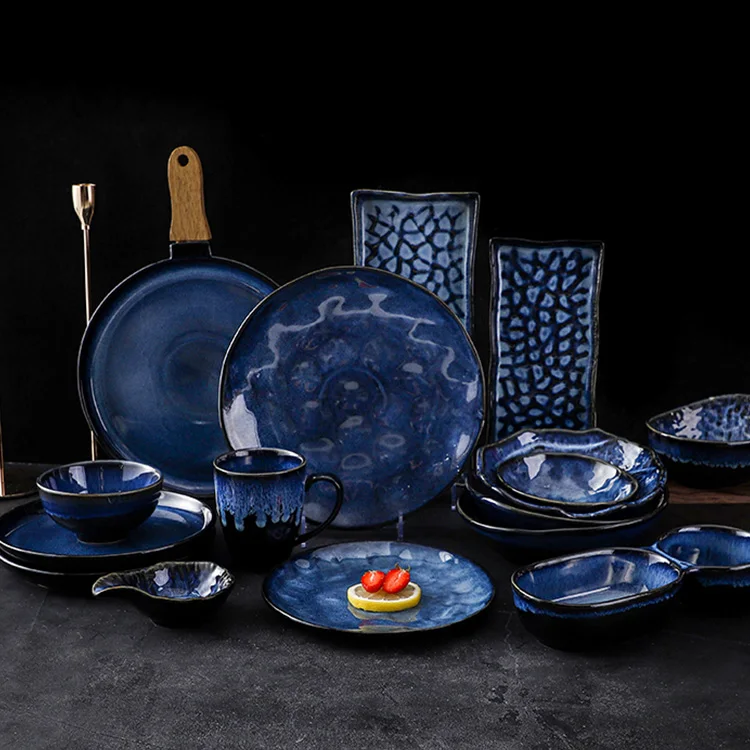 Classic Restaurant Fine Porcelain Crockery Dinner Set Nordic European Rustic Dinnerware Sets