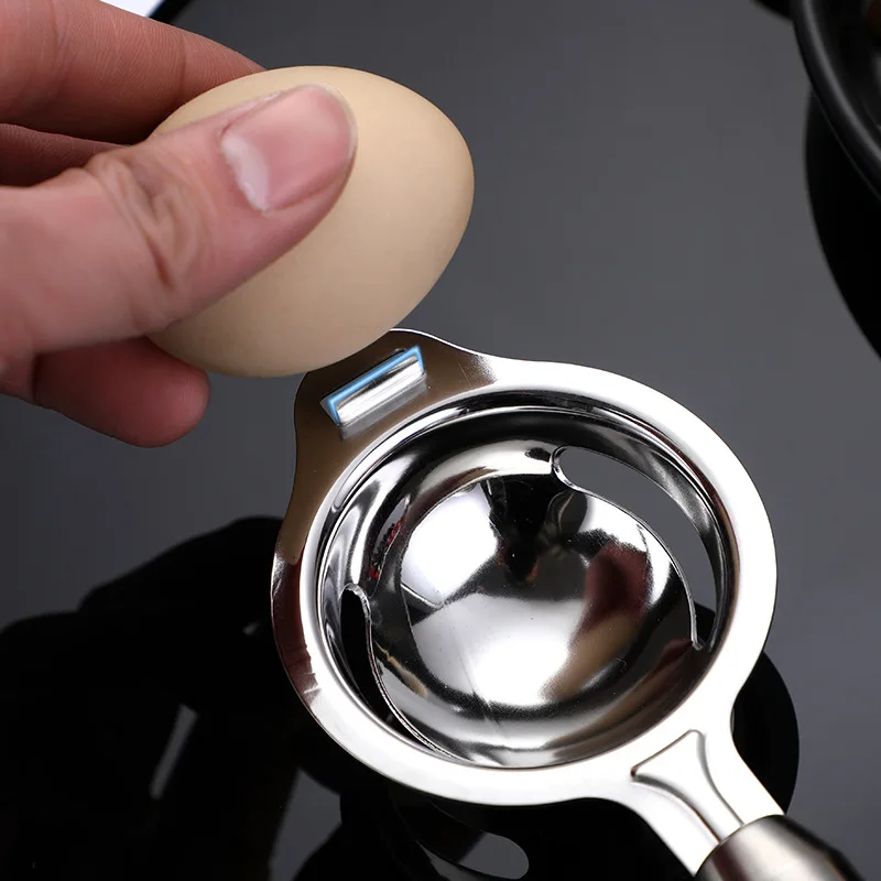 Egg Separator Stainless Steel Egg Yolk White Separator Kitchen Gadgets Baking Tools Yolk Remover Egg Divider Yoke Separators