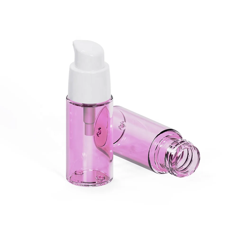 Customized 1 oz 5ml 15ml 30 ml 50ml  250ml Pink Refillable Airless Pump Bottle Cosmetic Round Eco Friendly