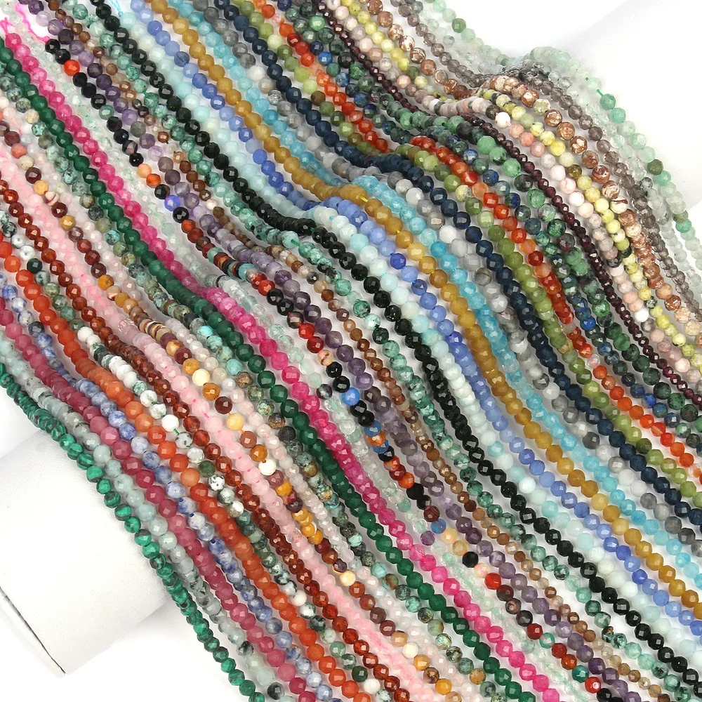 Natural Crystal Raw Amethyst rose quartz beaded strand Tiny 2mm,3mm,4mm Faceted Gemstone beads Diy jewelry making