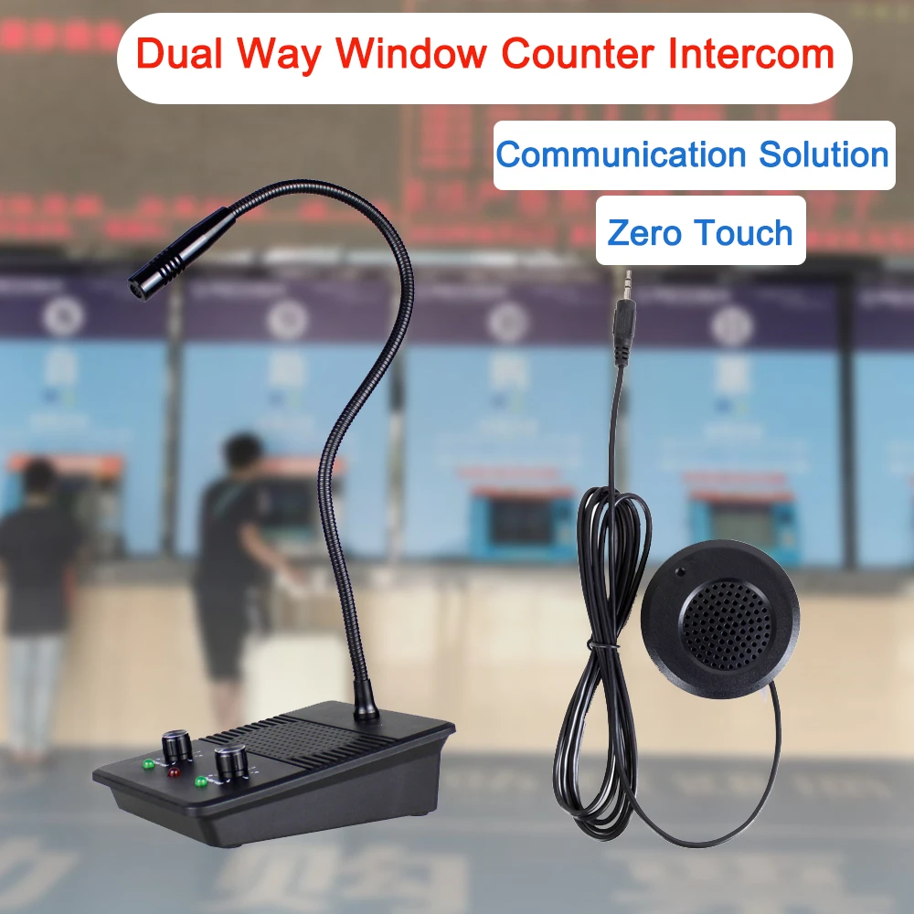 CATEL Window Intercom 3W Anti-interference interphone Bank Counter System Dual-Way Intercommunication Microphone