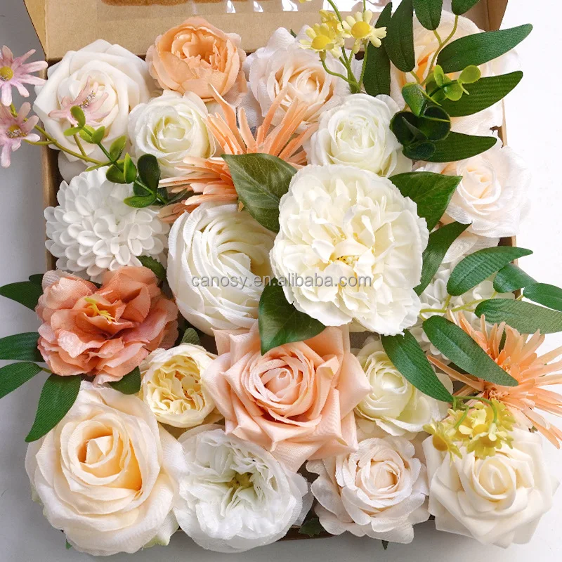 Home Decor Artificial flowers set silk flower Wedding Decoration Flowers Simulation Rose bouquet