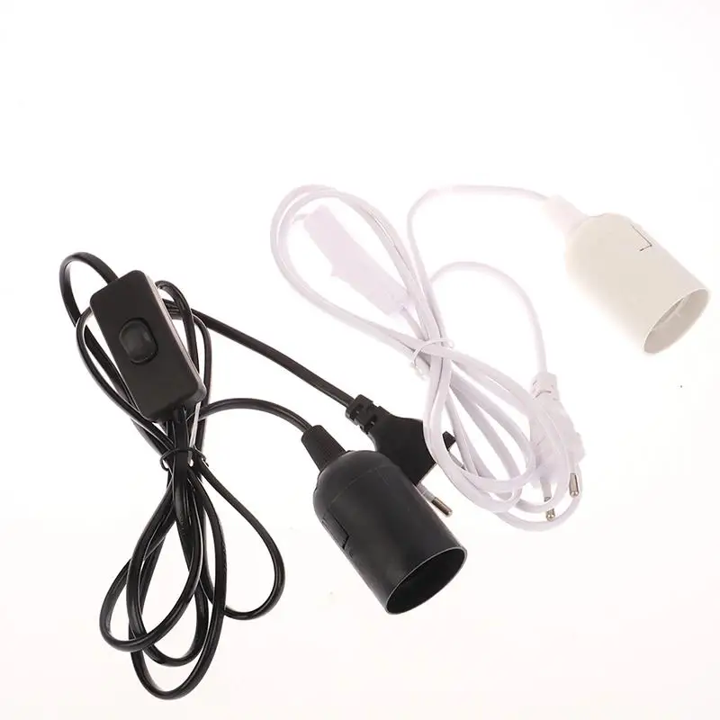 Salt Lamp Wire E27 White Plastic Socket Bulb Lamp Holder Power Cord EU Plug Extension Cable