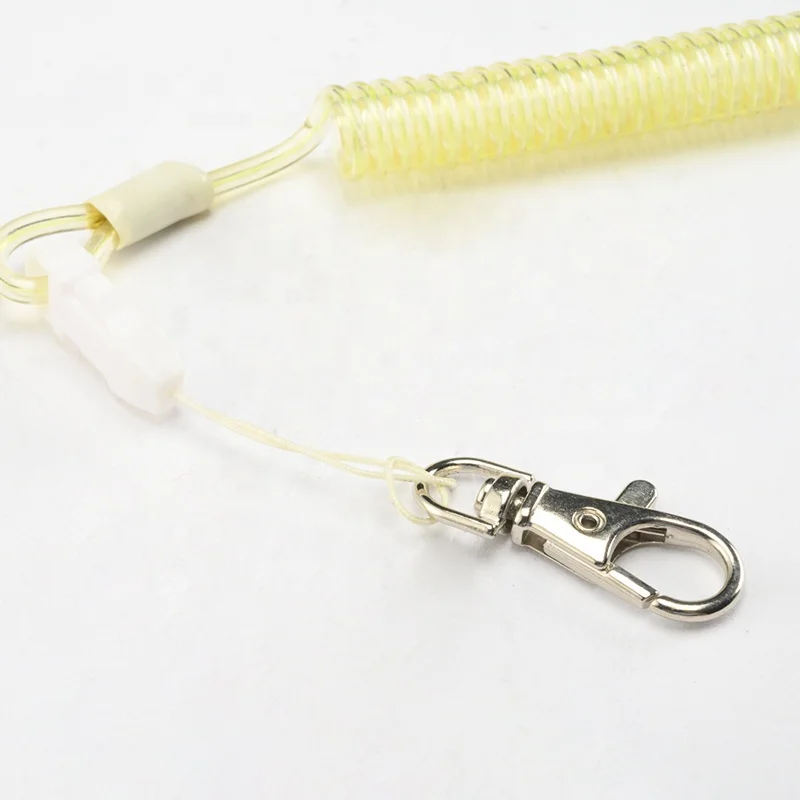 Factory price high quality tool safety coil lanyard cables offer extra security with bungee clip