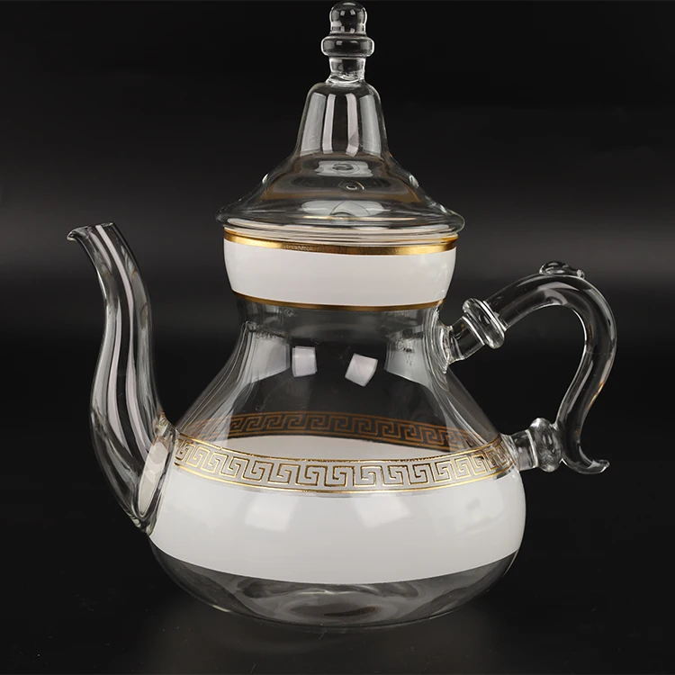 Wholesale Borosilicate Glass Teapot Food Grade heat resistant drinkware Pitcher With Lid teapot glass