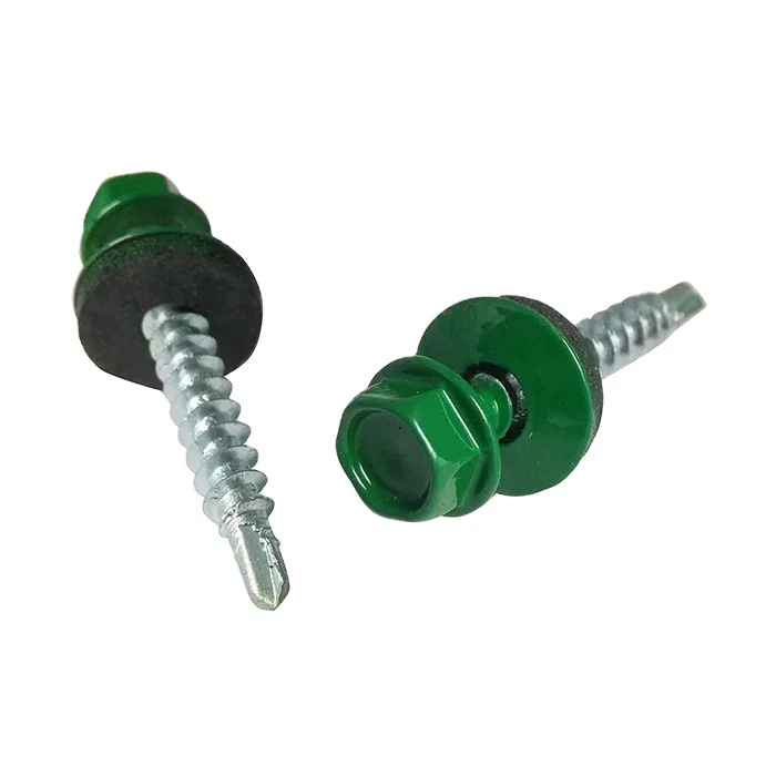 ANSI Paint color Piercing screw /EPDM washer with head stamp logo