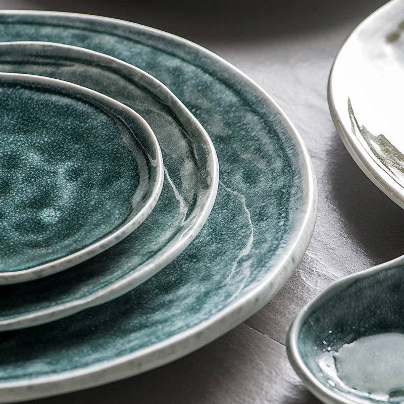 Hotel Restaurant Banquet Ceramic tableware Porcelain round flat dinner serving Plate plates sets dinnerware