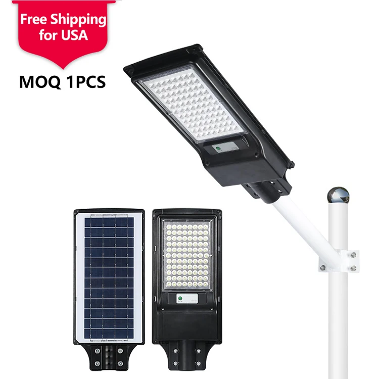 Stock In USA waterproof outdoor ip65 smd 80w 120w all in one integrated led solar streetlight