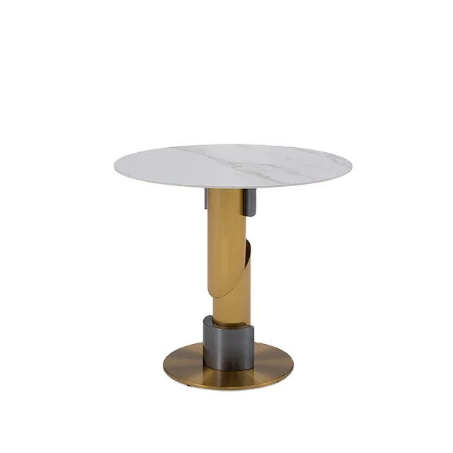 Tall Round Side End Table Coffee Table Porcelain Tile Living Room Furniture Slate Top Modern Design Coffee Table