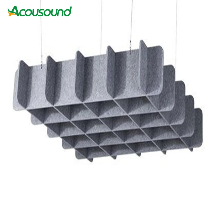Customized Sound Absorption Materia lFireproof PET Polyester Fiber Acoustic Interior Wall Decorative Ceiling Acoustic Panel