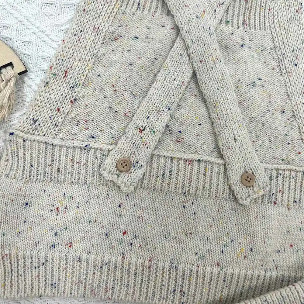 Backless new born 2 piece girls knit outfit babies baby crochet rompers sweater