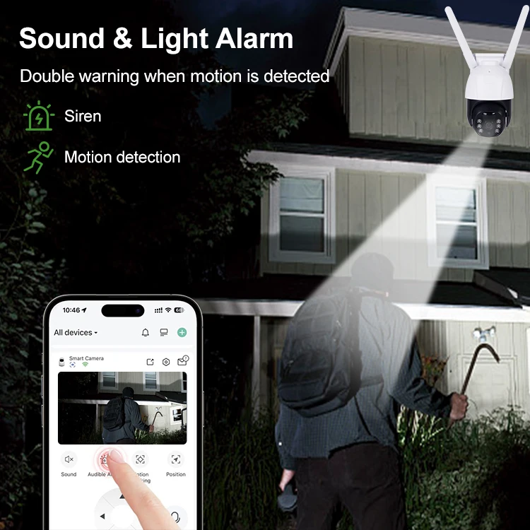 Outdoor Waterproof IP66 Solar Battery Powered IP Wireless Night Vision CCTV 4G Solar Camera