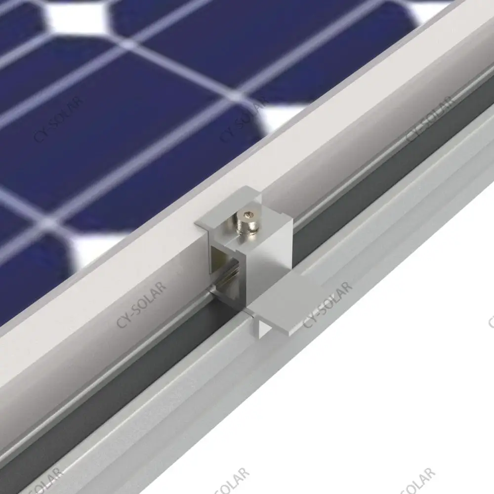Solar Panel Pv End Mid Clamps Accessories Solar Mounting System CY Solar Aluminum 30 Years Anodized CN;ZHE Carton; Wooden Silver