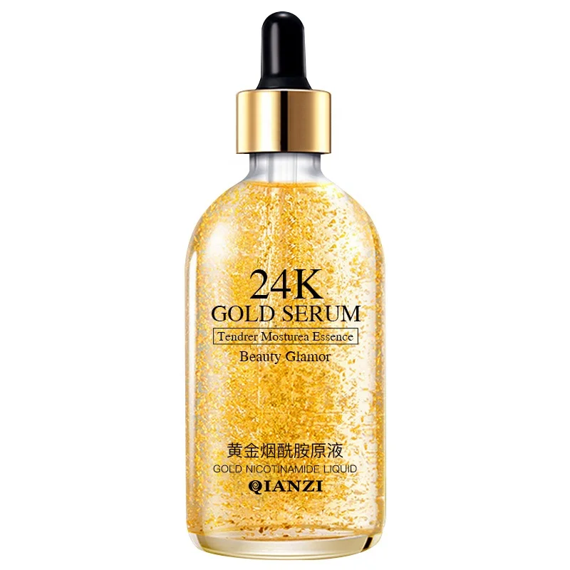 
OEM Private Label High Quality 24K Pure Gold Collagen Anti-Aging Essence Serum Glass bottles 