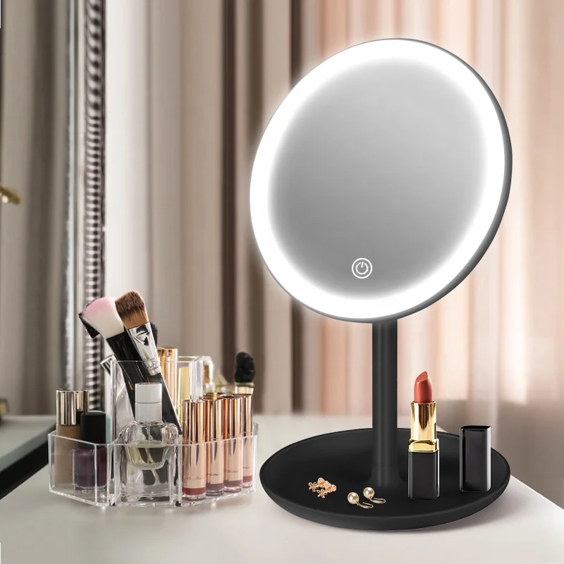 Wireless Rechargeable Vanity Big Round Size Led Makeup Table Mirror Gmdc117-18