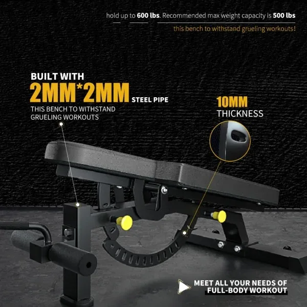 Adjustable Fitness Equipment  Gym Bench Multi-Purpose Incline Weight Bench Adjustable Strength Training Bench