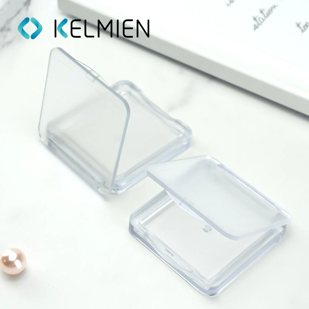 Wholesales Beautiful Square Blush Box Transparent Makeup Clear Eyeshadow Case Compact Powder Container