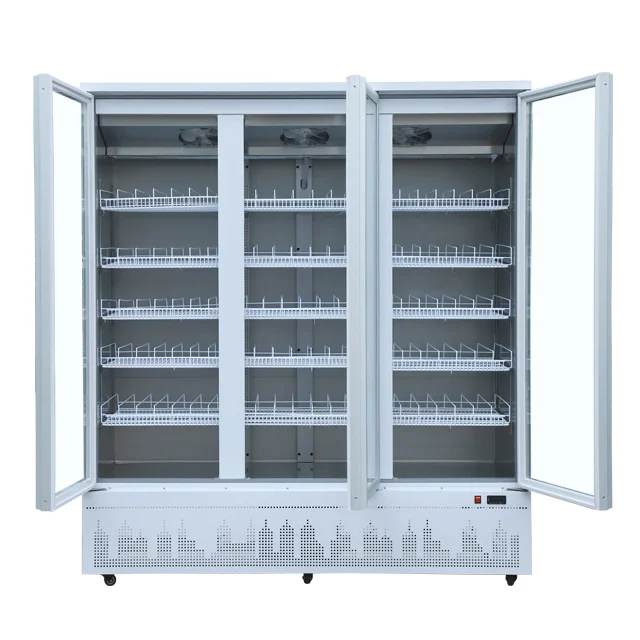 NE-1450CL four glass door display supermarket drinks cabinet auto defog air cooled large refrigerator