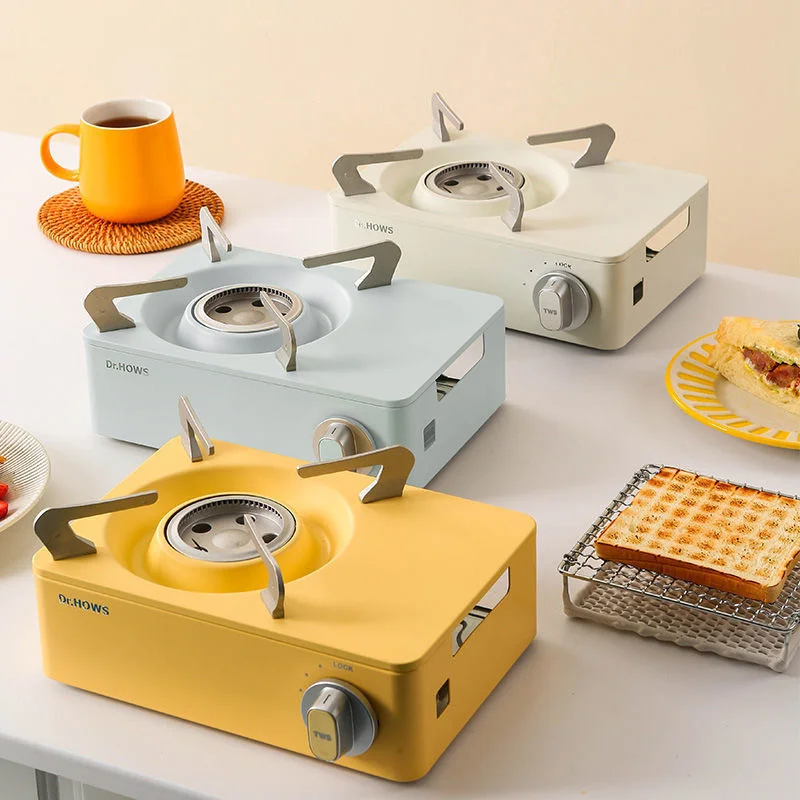 High Quality Macaron Color Mini Portable Cooking Stove Burner Cooker Mini Gas Stove for Camping and Travel