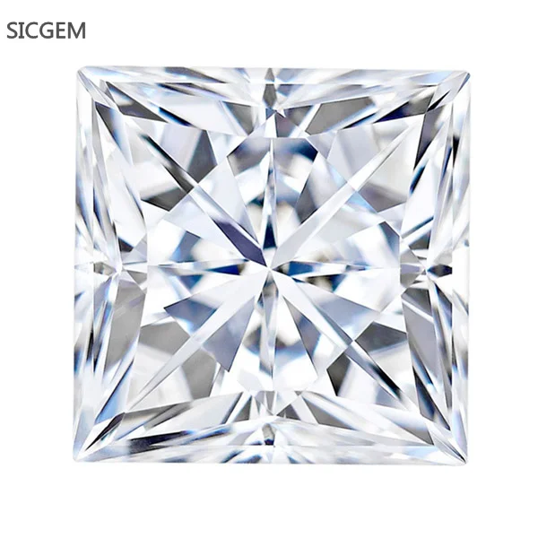 SICGEM Jewelry Princess Cut Moissanite Stone Factory Direct VVS D Colorless Wholesale Moissanite Price
