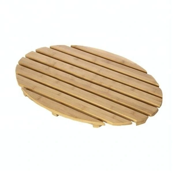 Противоскользящая круглая бамбуковая стойка для душа и ванны