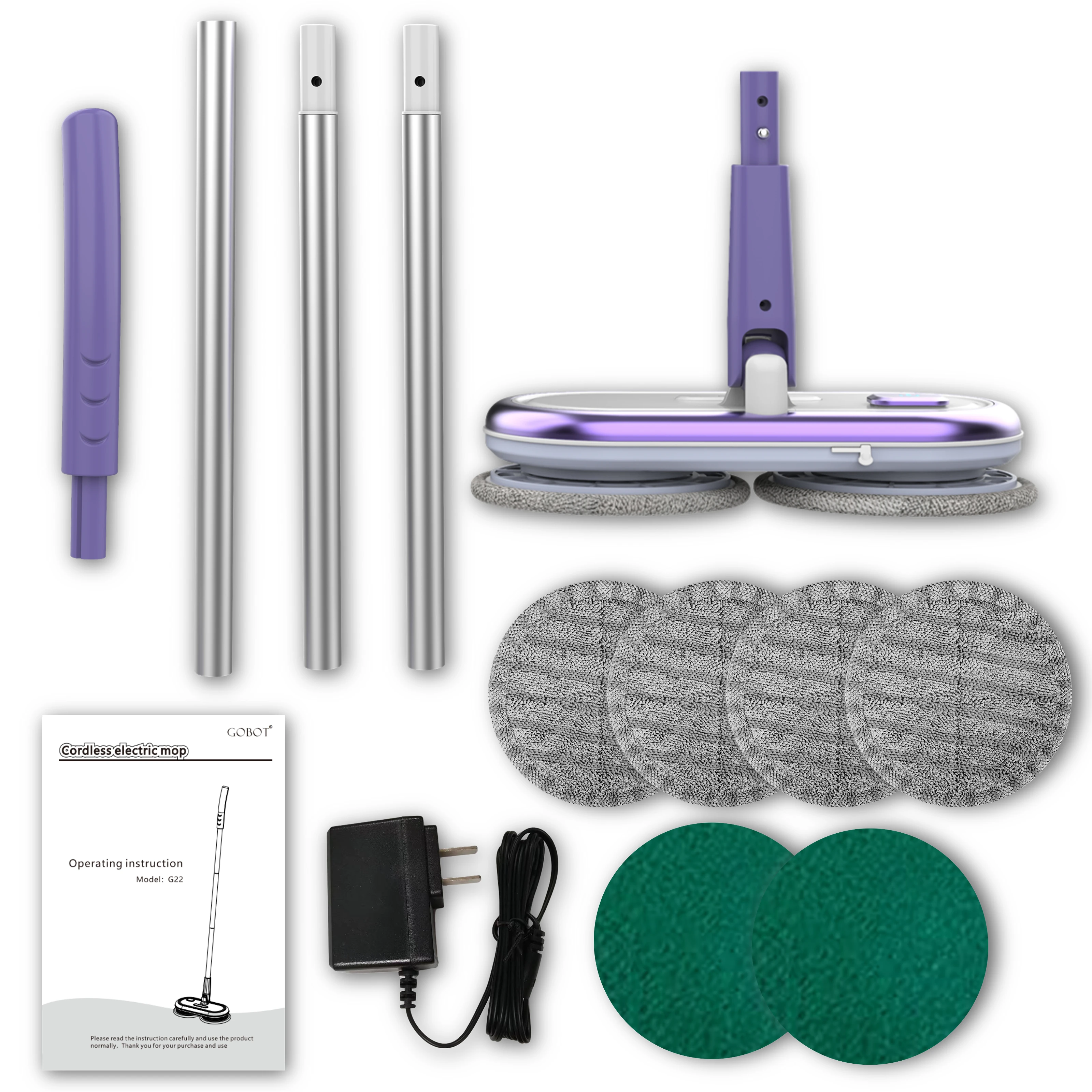 2023 High Quality Hot Sale One Button Start Easy Portable Spin Cordless Electric Mop for Household Cleaning