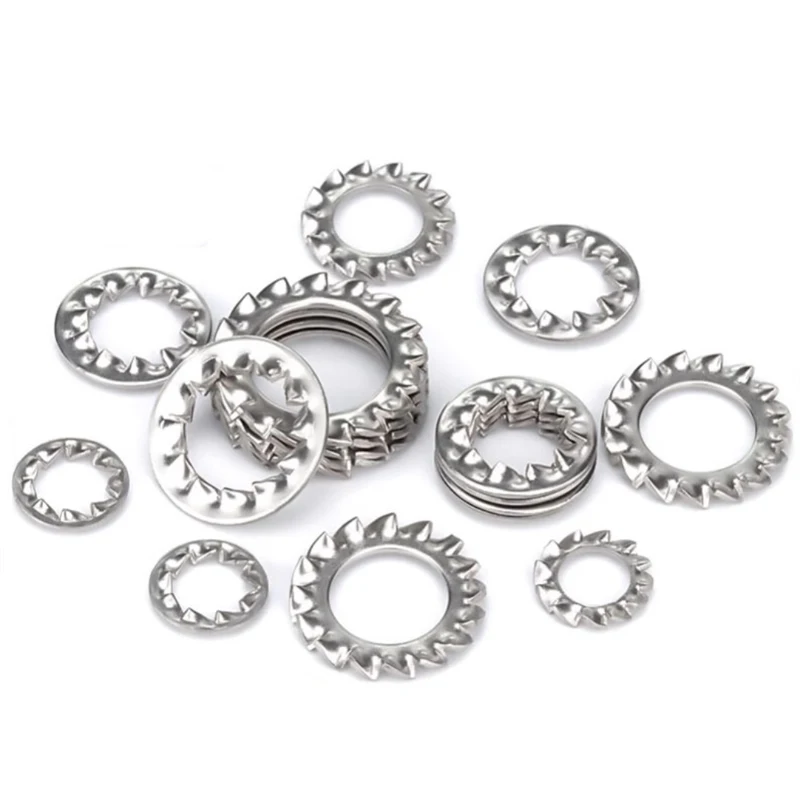 DIN 6797 304 stainless steel external teeth lock washers DIN6797 external teeth lock washers serrated stop toothed washers