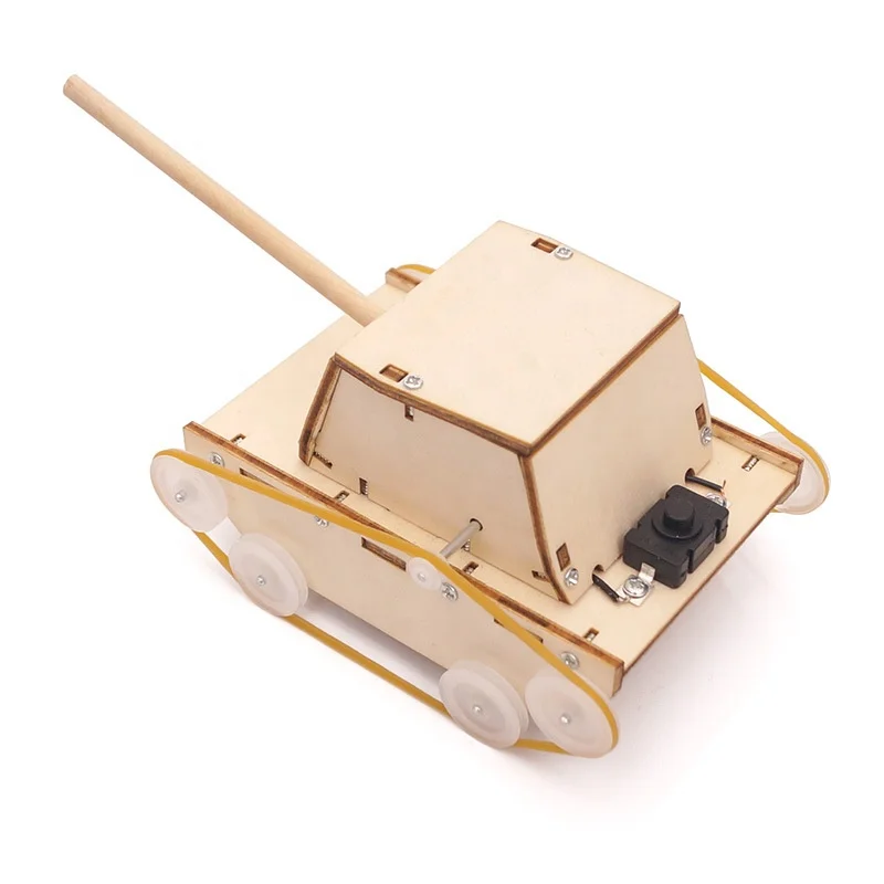 Wholesale Wooden School Student STEAM Science Electric Tank DIY Handmade Experimental Model Physics Learning Educational Toys