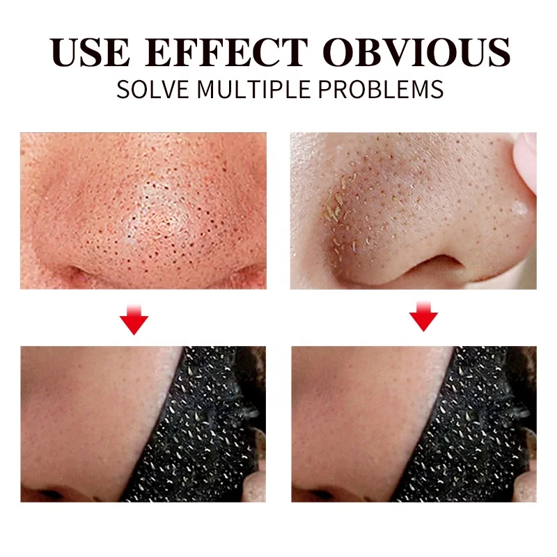 Private Label Face Pore Cleaning Blackhead Removal Bamboo Charcoal Black Peel Off Nose Mask