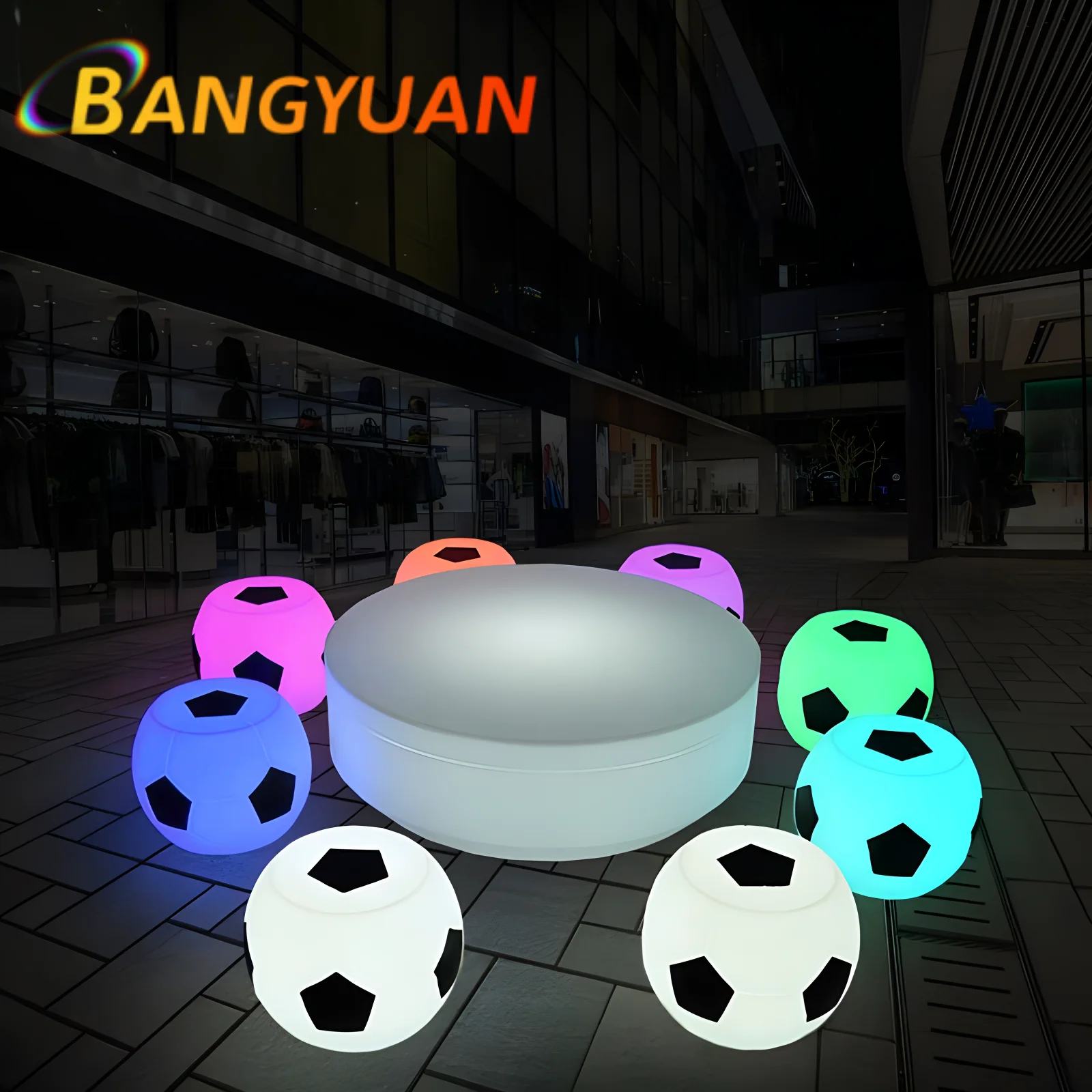 Modern Waterproof Bar Stools Set LED Decorative Chair with Color-Changing Feature for Outdoor Nightclubs and Lounges