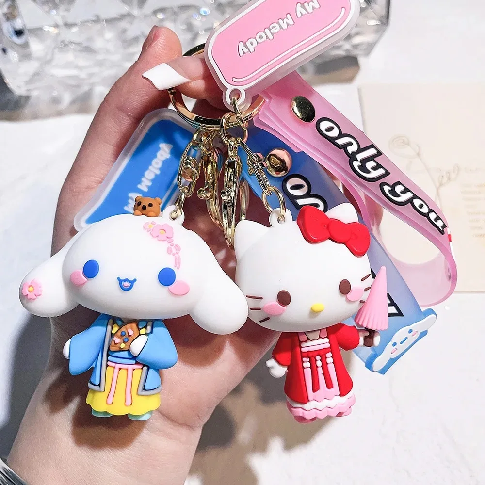 car key chain Kuromi Cinnamoroll Cute Cartoon Keychains Creative Sanliou Swing Series Anime Sanrio Keychain