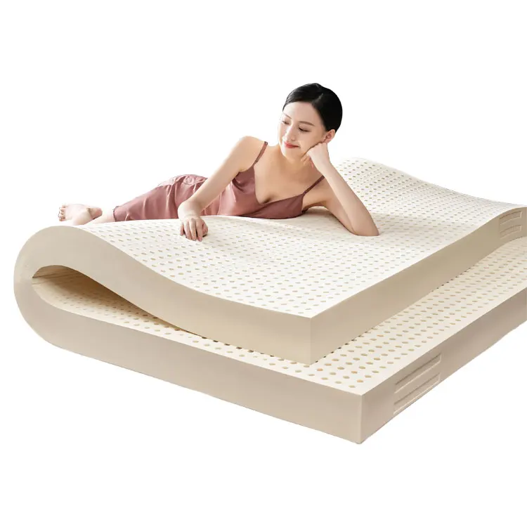 Queen Size Design Custom Natural Rubber Tatami Topper Hotel Home Bed Folding in a Box Soft Latex Mattress Full Size Massage