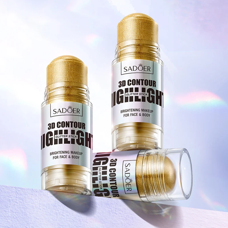 OEM SADOER Private Label Shimmer Make up Contour Highlight Stick Beauty Waterproof Vegan Cream Face and Body