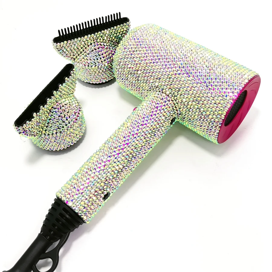 Unique custom salon equipment hair dryer rhinestone crystal bling hair dryer