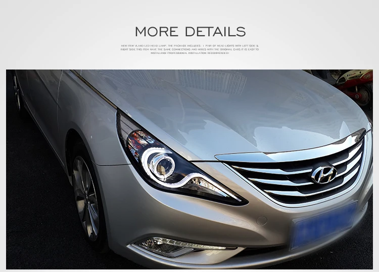 VLAND Manufacturing Wholesale LED Headlights 2011-2020 Car Lamp Parts Auto Accessories Lighting System For Hyundai Sonata 8th