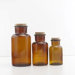 250ml 500ml aromatherapy glass bottles unique empty amber candle jars with lids in bulk