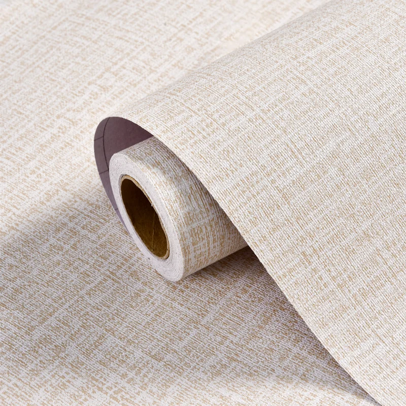 Modern  Light Luxury style Wallpaper Waterproof Linen Cork Woven Wallpaper Wallcoverings For Hotel Home Bedroom Livingroom
