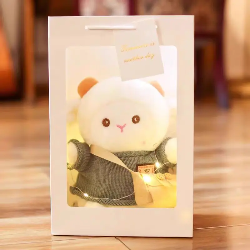 Custom make your own soft plush baby lamb stuffed plush toy sheep 20cm plush dolls with clothes