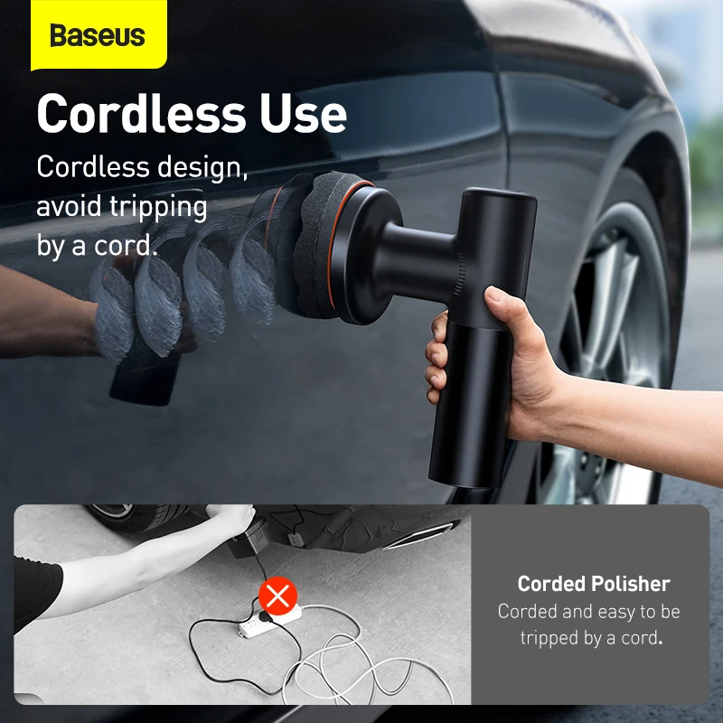 Baseus New Power Wireless Portable Adjustable Speed Auto Waxing Car Polishing Machine Polisher