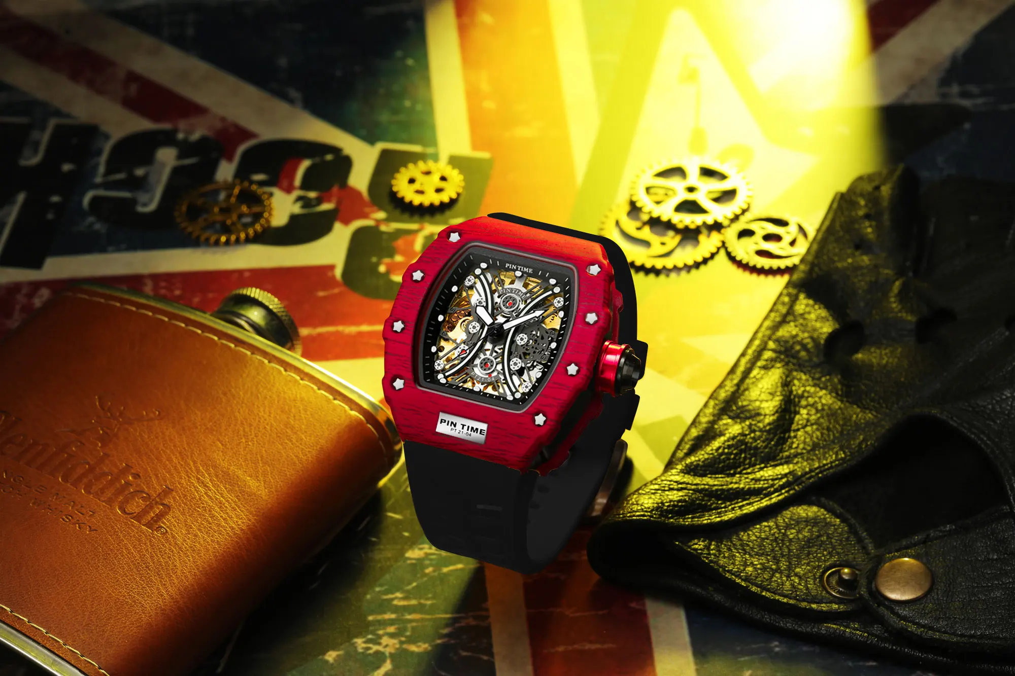 waterproof watch Automatic chronograph movement carbon fiber ceramics watch