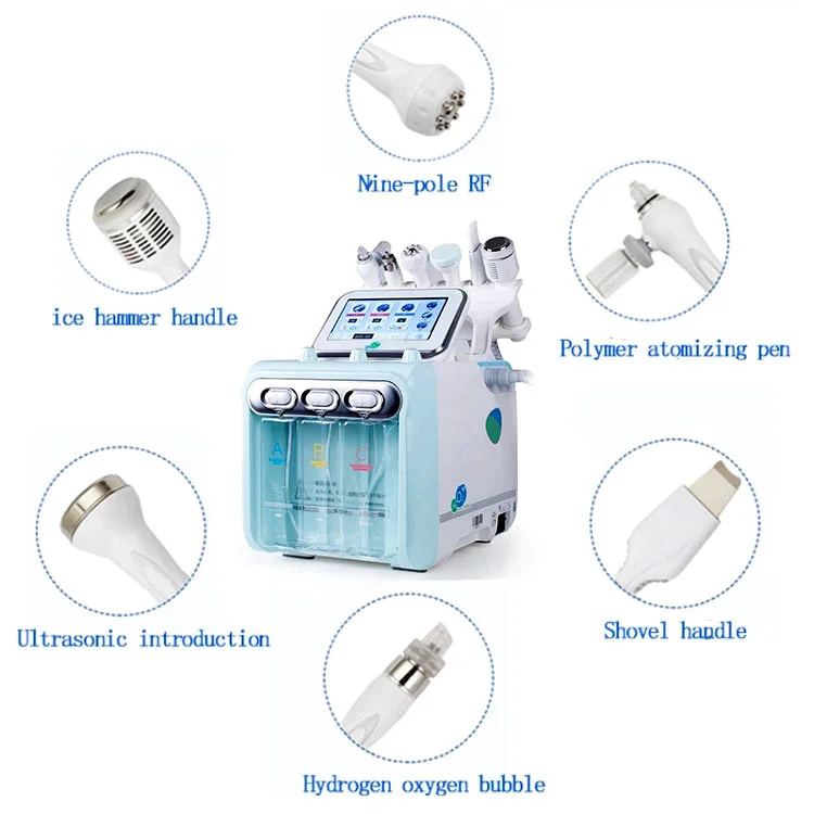 Hot Sale 6 In 1 Korea Aqua Peeling Machine Hydra Oxyge Facial Diamond Dermabrasion Machine h2o2 Hydrafacials Machine