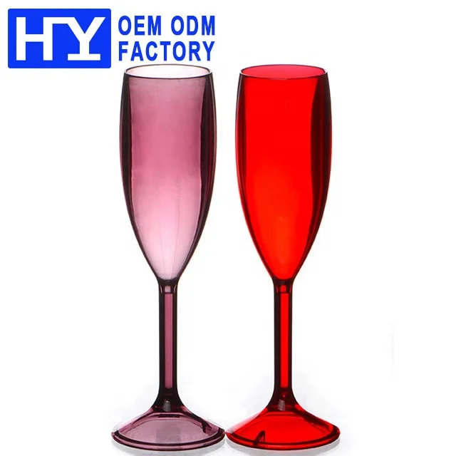
Unbreakable 6oz Custom Logo Polycarbonate Plastic Champagne Flute Glasses 
