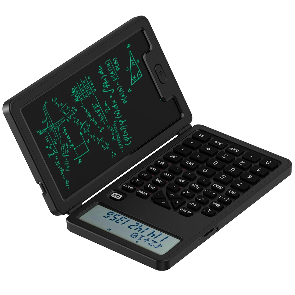 NEWYES 82MS Study Calculator 5 Inch Writing Pad Replaceable Battery 12 Digits Scientific Calculator with Notepad