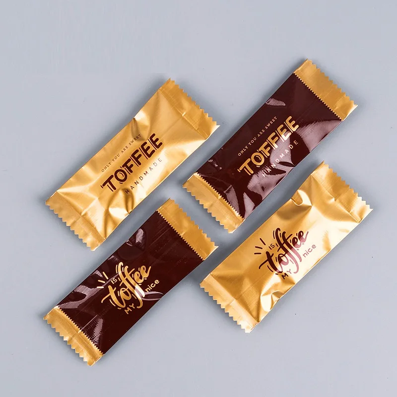 Customized Design Foil Empty Sealable Aluminium Powder Candy Print Heat Sticks Wrappers Nougat Individual Cookie Chocolate Bags